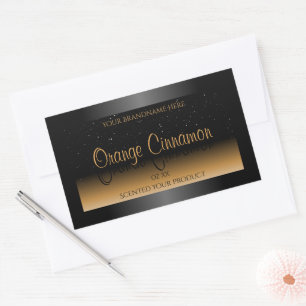 Stylish Black Orange Product Labels Soft Glitter