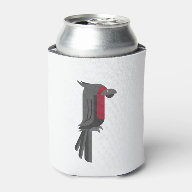 Stylish Black Palm Cockatoo Can Cooler (Can Front)