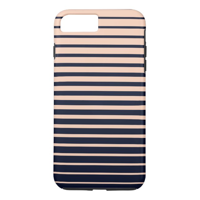   Stylish Black & Pink Monogram  Stripes Case-Mate iPhone Case (Back)