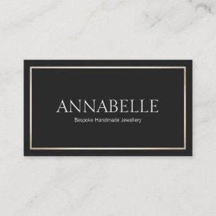 Stylish Black Professional Designer Gold Border Business Card