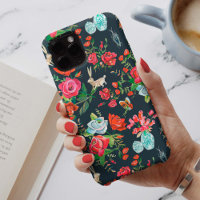 Stylish black & red Secret Rose Garden pattern