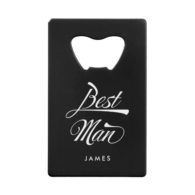 Stylish Black Retro Typography Best Man Groomsmen (Front)