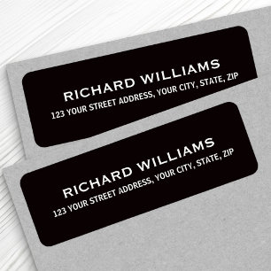 Stylish black return address
