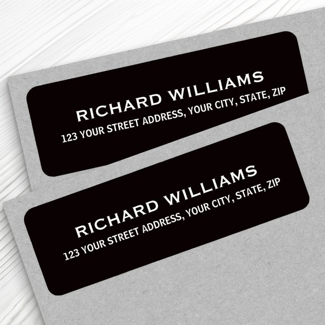 Stylish black return address (Creator Uploaded)