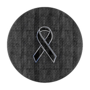 Stylish Black Ribbon Awareness Cutting Board