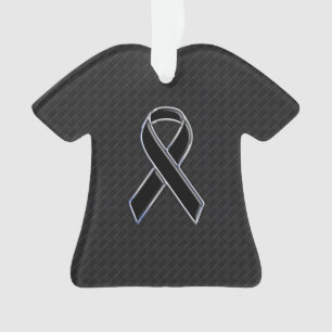 Stylish Black Ribbon Awareness Ornament