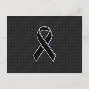 Stylish Black Ribbon Awareness Postcard