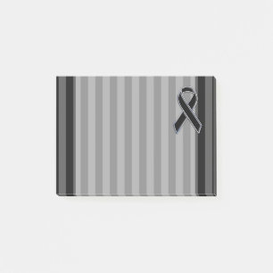 Stylish Black Ribbon Awareness Vertical Stripes Post-it Notes