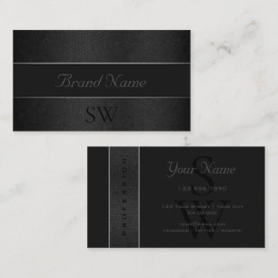Stylish Black Snake Dark Grey Coloured and Initial Business Card