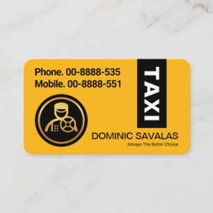 Stylish Black Stripe On Yellow Taxi Colour Business Card
