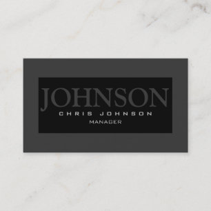 Stylish Black Striped Grey Manager Business Card