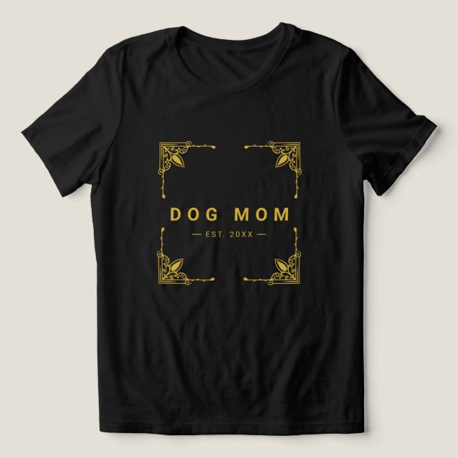 Stylish Black Tri-Blend Tee for Proud Dog Moms (Design Front)
