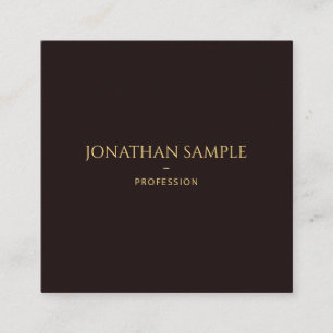 Stylish Black Velvet Gold Look Text Font Template Square Business Card