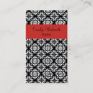 Stylish Black, White, and Red Business Card