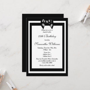 Stylish Black & White Birthday Party Invitation