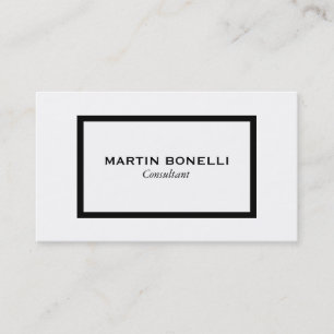 Stylish Black White Border Standard Business Card