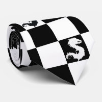 Stylish Black & White Checks Pattern & Dragon