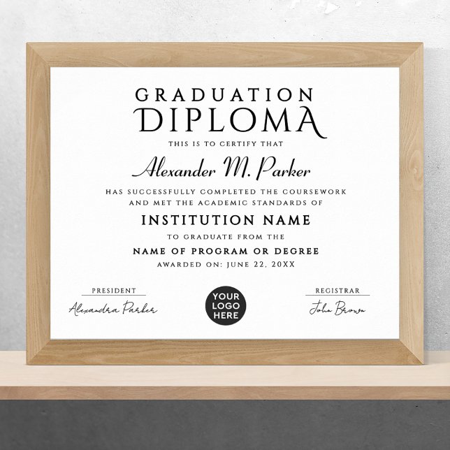 Stylish Black White Class Appreciation Logo Award Poster (Creator Uploaded)