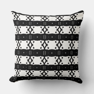 Stylish Black White Diamonds & Dots Cushion