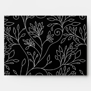 Stylish black white flowers Envelope