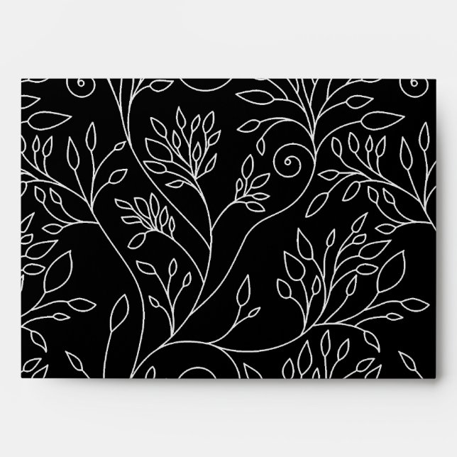 Stylish black white flowers Envelope (Front)