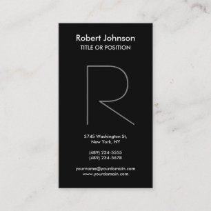 Stylish Black White Grey Monogram Business Card
