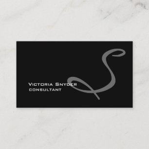 Stylish Black White Grey Monogram Professional Business Card