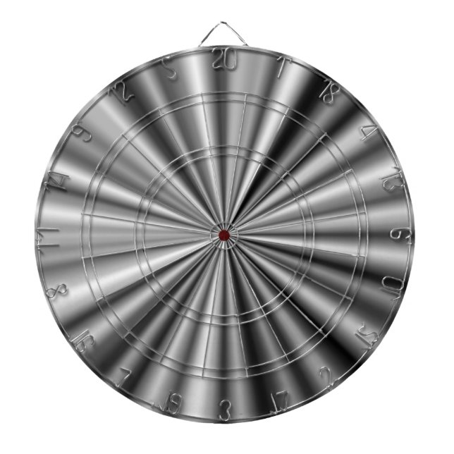 Stylish Black White Grey Silver Pattern Dartboard (Front)