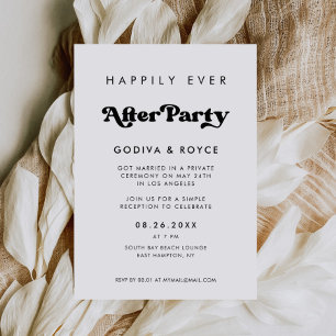 Stylish black & white Happily ever after party Invitation