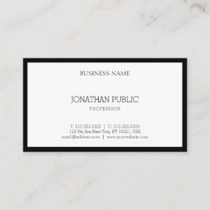 Stylish Black White Modern Clean Elegant Template Business Card