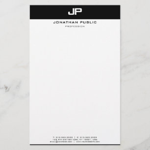 Stylish Black White Modern Simple Design Template Stationery