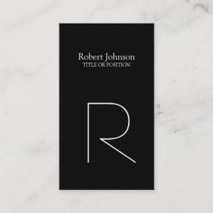 Stylish Black White Monogram Business Card