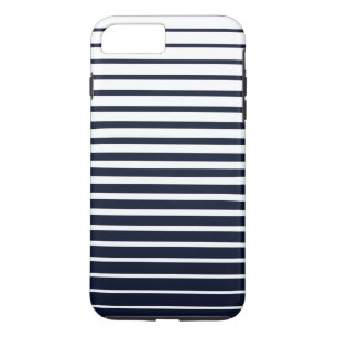   Stylish Black & White Monogram  Stripes iPhone 8 Plus/7 Plus Case