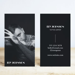 Stylish Black & White Photo Casual Business Card