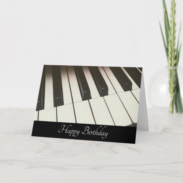 Stylish Black & White Piano Keys Photograph Card (Front)