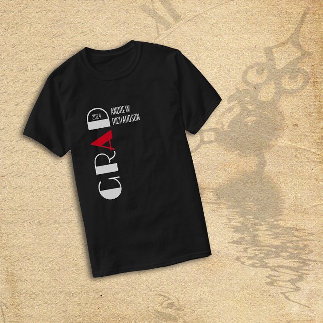 Stylish black white red  Bold grad  T-Shirt (Creator Uploaded)