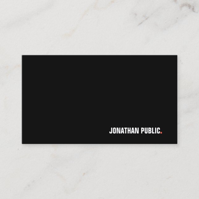 Stylish Black White Red Modern Minimalist Template Business Card (Front)