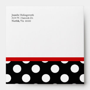 Stylish Black, White, & Red Occasion Envelope
