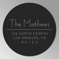 Stylish Black & White Return Address or other text