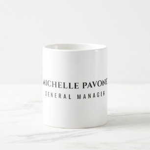 Stylish Black & White Simple Plain Professional Coffee Mug