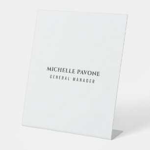 Stylish Black & White Simple Plain Professional Pedestal Sign