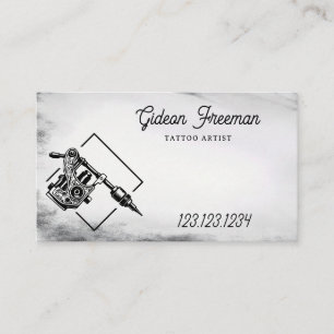 Stylish Black & White Tattoo Machine Business Card