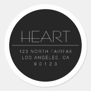 Stylish Black & White w/Border Classic Round Sticker