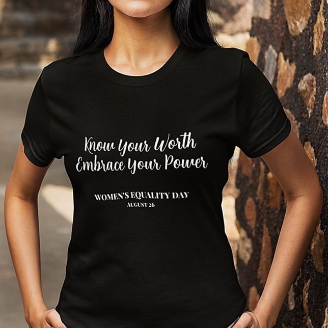 Stylish Black WOMEN'S EQUALITY DAY  T-Shirt (Creator Uploaded)