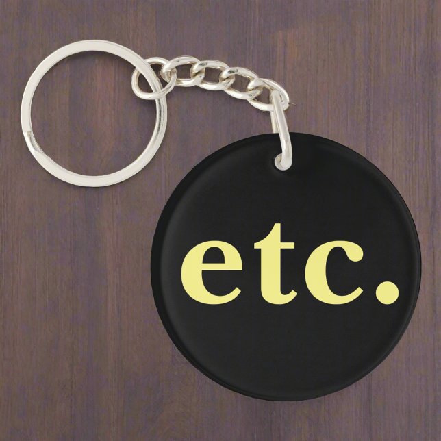 Stylish Black & Yellow Bold Typography Quote  Key Ring (Creator Uploaded)