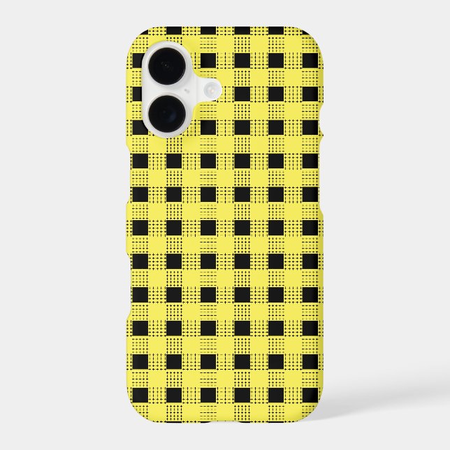Stylish black & yellow Chequerboard pattern (Back)