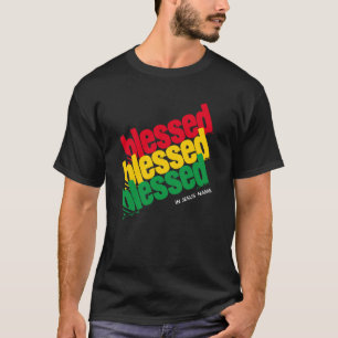 Stylish BLESSED In Jesus' Name Christian T-Shirt