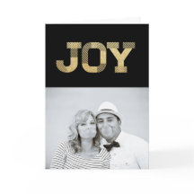 Stylish Block Font Gold Glitter Joy Modern Holiday