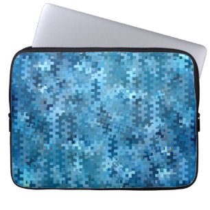 Stylish Blue and Black Pattern Laptop Sleeve