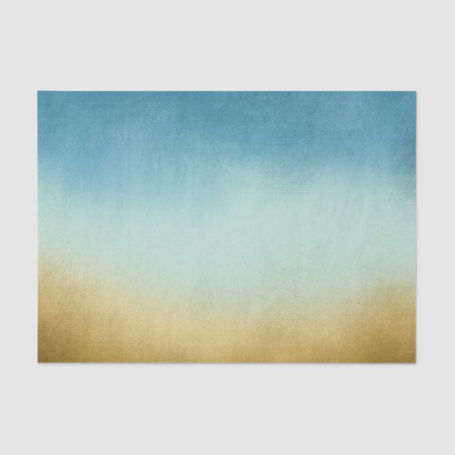 Stylish Blue and Gold Ombre Tissue Paper (Front)